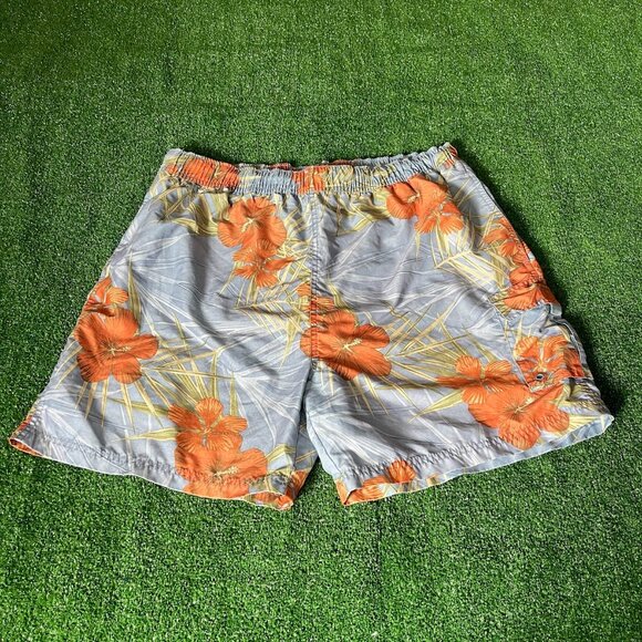 San N Sun Quick Dry Hawaiian Floral Swimwear Swim Board Short Trunks Size L - Picture 2 of 15